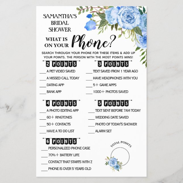 Flyer Qué hay en tu tarjeta de juego bilingüe de ducha d (Frente)