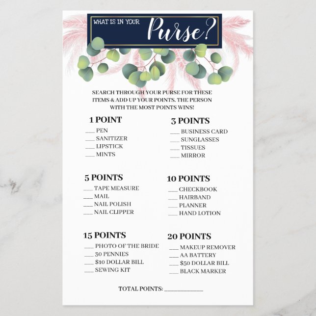 Flyer ¿Qué hay en tu tarjeta de juego de Grass Pampas? (Frente)