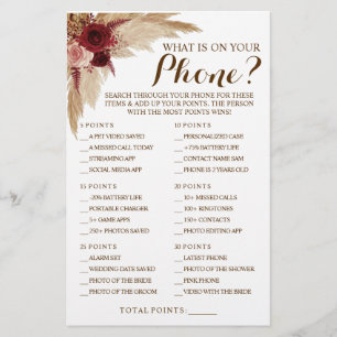 Flyer Qué hay en tu tarjeta de juego Pampas Shower