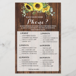 Flyer Qué hay en tu tarjeta de juego Sunflowers Shower