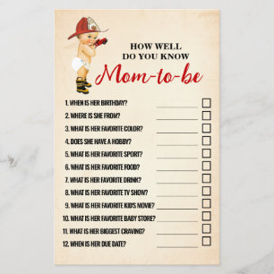 Flyer ¿Qué tan bien conoces a mamá, el juego de ducha de