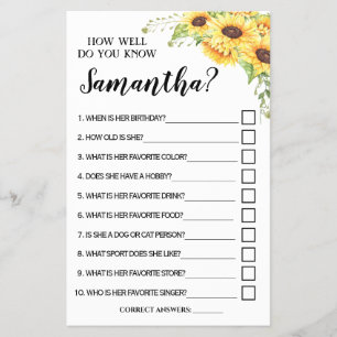 Flyer Qué tan bien conoces la tarjeta de juego de novia