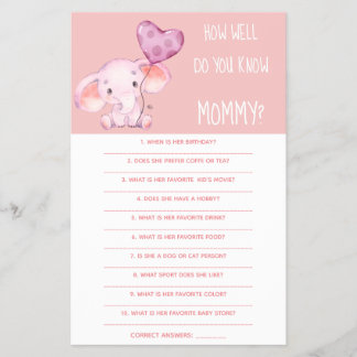 Flyer ¿Qué tan bien conoces la tarjeta de juegos Baby Sh