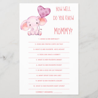 Flyer ¿Qué tan bien conoces la tarjeta de juegos Baby Sh
