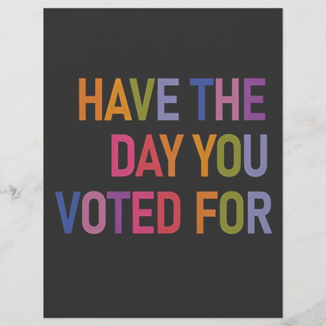 Flyer Que tengas el día que votaste por Anti Trump (Frente)