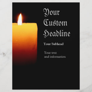 Flyer Quemando velas en negro con texto Personalizado