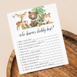 Flyer Quién conoce a papi mejor juego Animales Baby Show<br><div class="desc">¿Quién conoce mejor a papá? El juego presenta el ilustracion de animales forestales.</div>