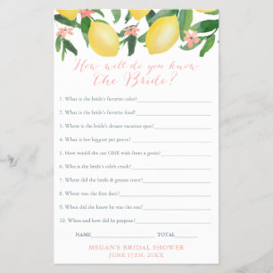 Flyer ¿Quién conoce mejor a nuestra novia tarjeta de jue