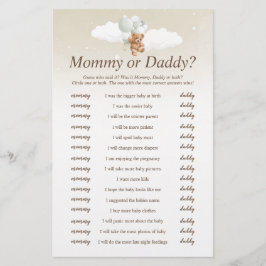 Flyer Quién dijo que Sage Teddy Bear juego de Baby Showe