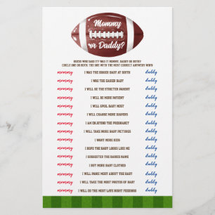 Flyer ¿Quién lo dijo Juego de Baby Shower de Fútbol Amer