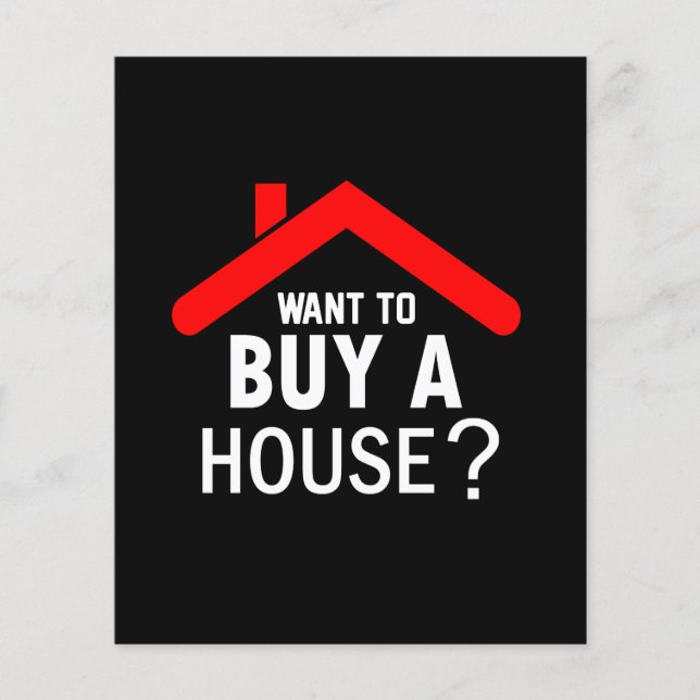 Flyer ¿Quieres comprar una casa? Agente inmobiliario (Frente)