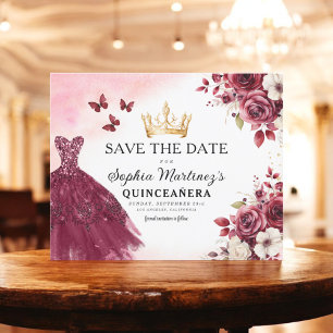 Flyer Quinceanera de presupuesto salva la fecha Floral B