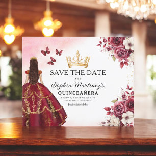 Flyer Quinceanera de presupuesto salva la fecha Floral B