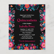 Quinceañera Floral Fiesta Mexicana Cumpleaños Negr