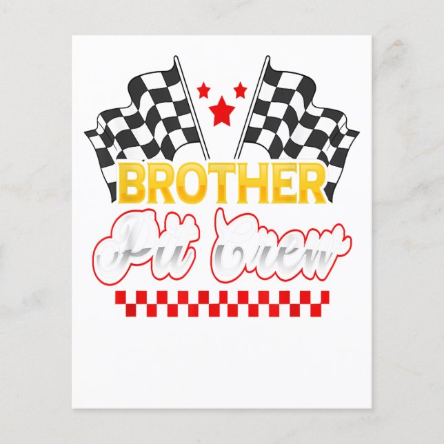 Flyer Race Car Birday Party Carreras Familia Brother Gif (Frente)