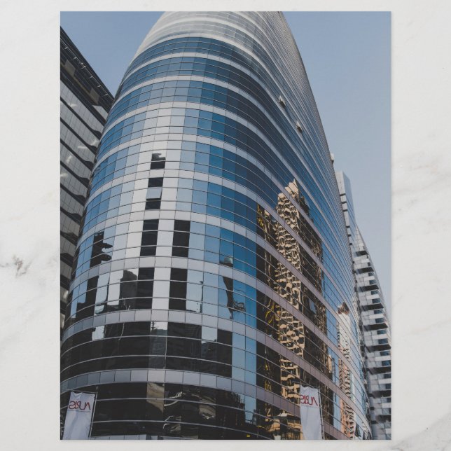 Flyer Rascacielos de vidrio de Dubái (Frente)