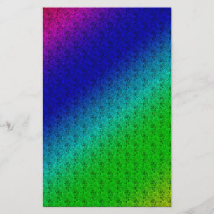 Flyer Rayas diagonales y flores coloridas