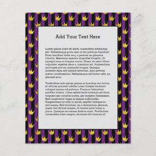 Flyer Rayas verticales Mardi Gras Fiesta Golden Crown