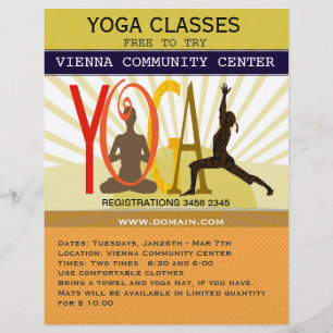 Flyer Rayos de sol Deporte Fitness Poses de yoga persona