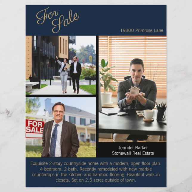Flyer Real Estate Agent | Custom Logo Property Branding (Frente)