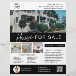 Flyer Real Estate Broker House for Sale Personalizado Lo