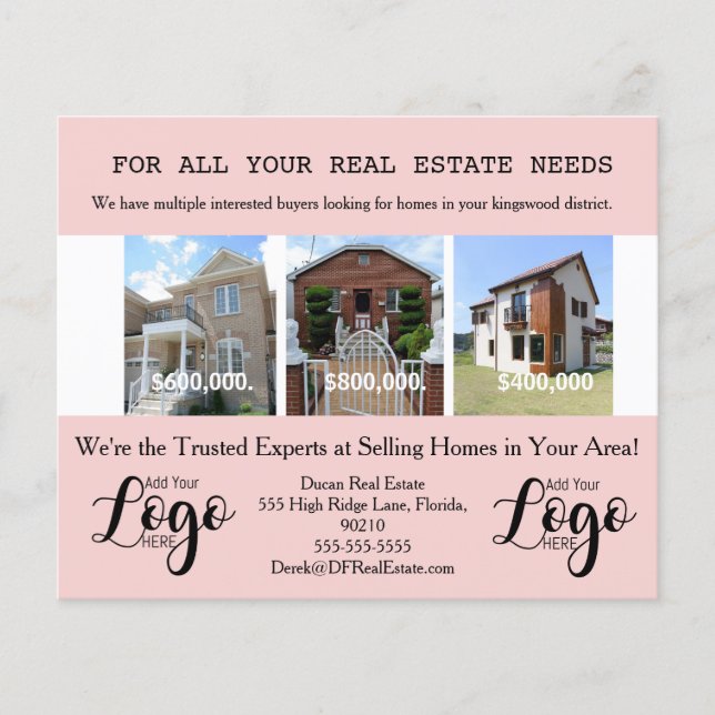 Flyer Real Estate School District Targeting Postcards (Frente)