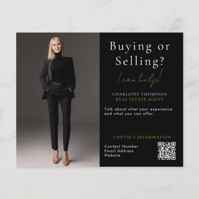 Flyer Realtor de bricolaje compra o venta de fotografía  (Frente)