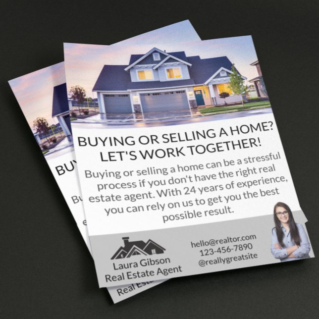 Flyer Realtor local simple profesional (simple professional realtor marketing flyer)