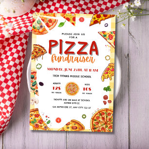 Flyer Recaudación de fondos de la escuela de pizza, Reca