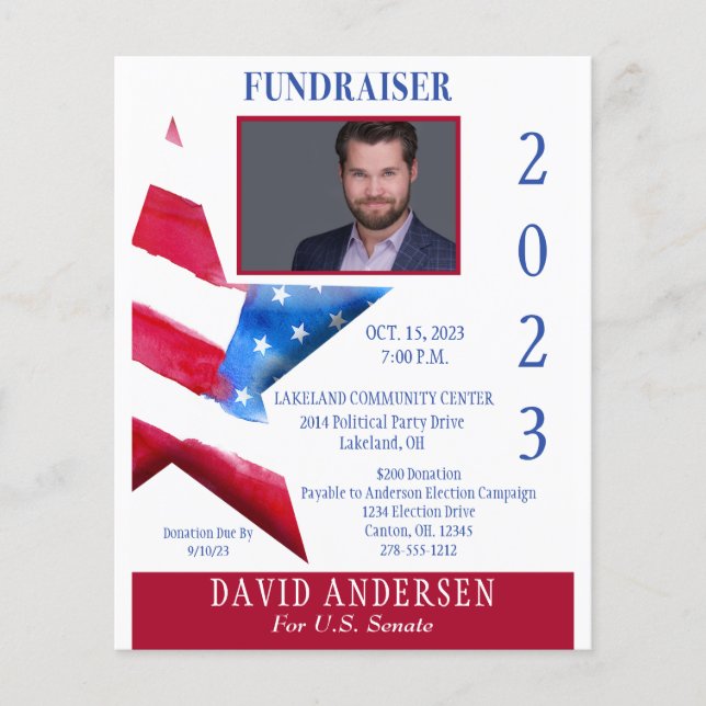 Flyer Recaudación de fondos en ayuntamiento político con (Frente)