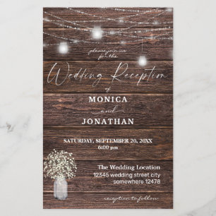 Flyer Recepción de bodas de luz de aliento del bebé con