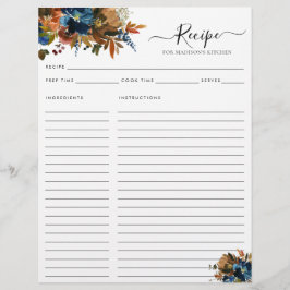 Flyer Receta de Cocina de Terracota Azul de Marina Flora