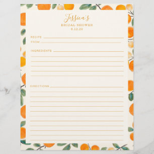 Flyer Receta de Desayuno Nupcial con Borde de Naranjas A