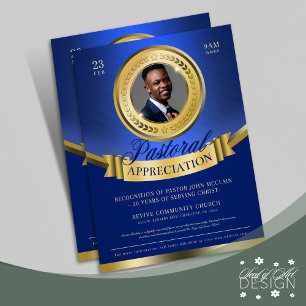 Flyer Reconocimiento de la Apreciación Pastoral Azul y O
