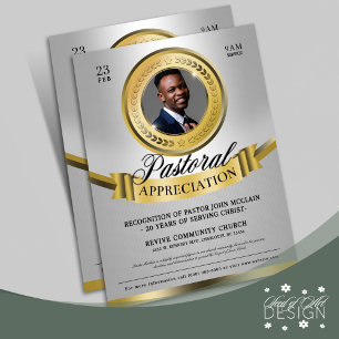 Flyer Reconocimiento de la Apreciación Pastoral Gris y O