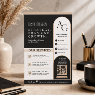 Flyer Recordatorio de cita con código QR de lujo beige n