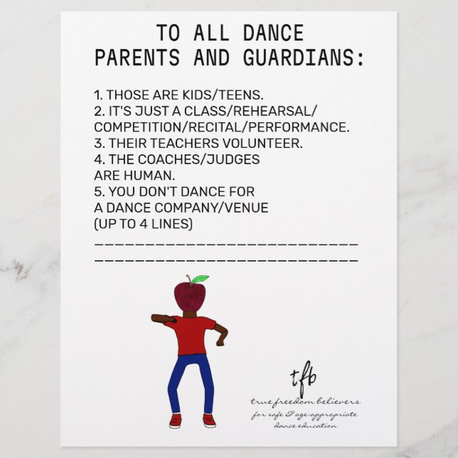 Flyer Recordatorio de padre de baile Apple White (Frente)