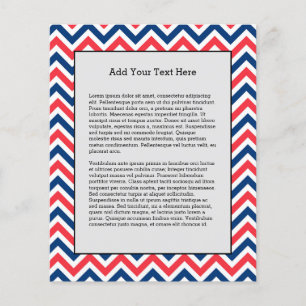 Flyer Red Blue White Zig Zag Lines Béisbol Geométrico