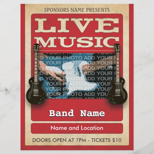 Flyer Red de la banda de música en directo (Frente)