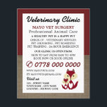 Flyer Red Fox, Veterinaria, Servicio Veterinario<br><div class="desc">Volante publicitario de Red Fox,  Veterinaria,  Servicio Veterinario,  por The Business Card Store.</div>