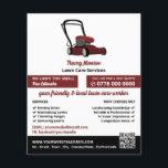 Flyer Red Lawn-Mower, Lawn Care Services<br><div class="desc">Represa de Césped Rojo,  Anuncio de los Servicios de Atención al Abogado por la Tienda de Tarjetas de Negocios.</div>