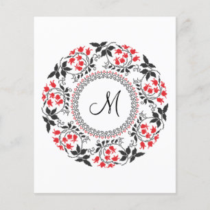 Flyer Red May liga anillo Monograma personalizado inicia