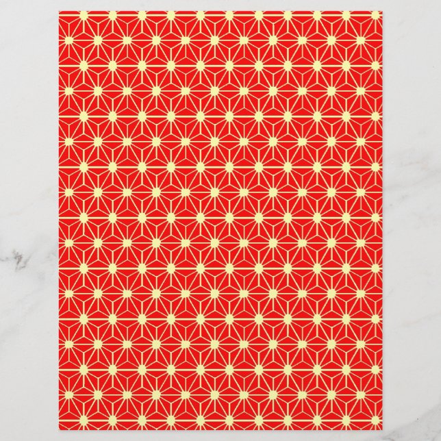 Flyer red star pattern with yellow line (Frente)