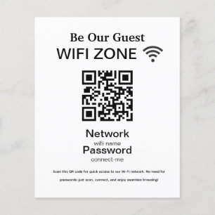 Flyer Red Wi-Fi   QR Code Internet Scan to Connect