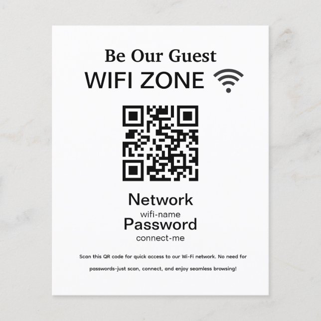 Flyer Red Wi-Fi | QR Code Internet Scan to Connect (Frente)