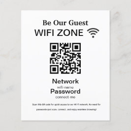 Flyer Red Wi-Fi | QR Code Internet Scan to Connect