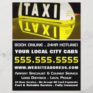 Flyer Reflexión sobre el Rótulo de taxi, empresa de taxi