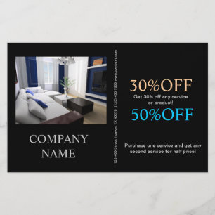 Flyer Reforma moderna mano de obra carpintería construcc