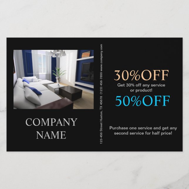 Flyer Reforma moderna mano de obra carpintería construcc (Frente)