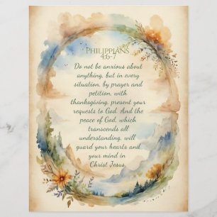 Flyer Regalo de ánimo cristiano Filipenses 4:6–7